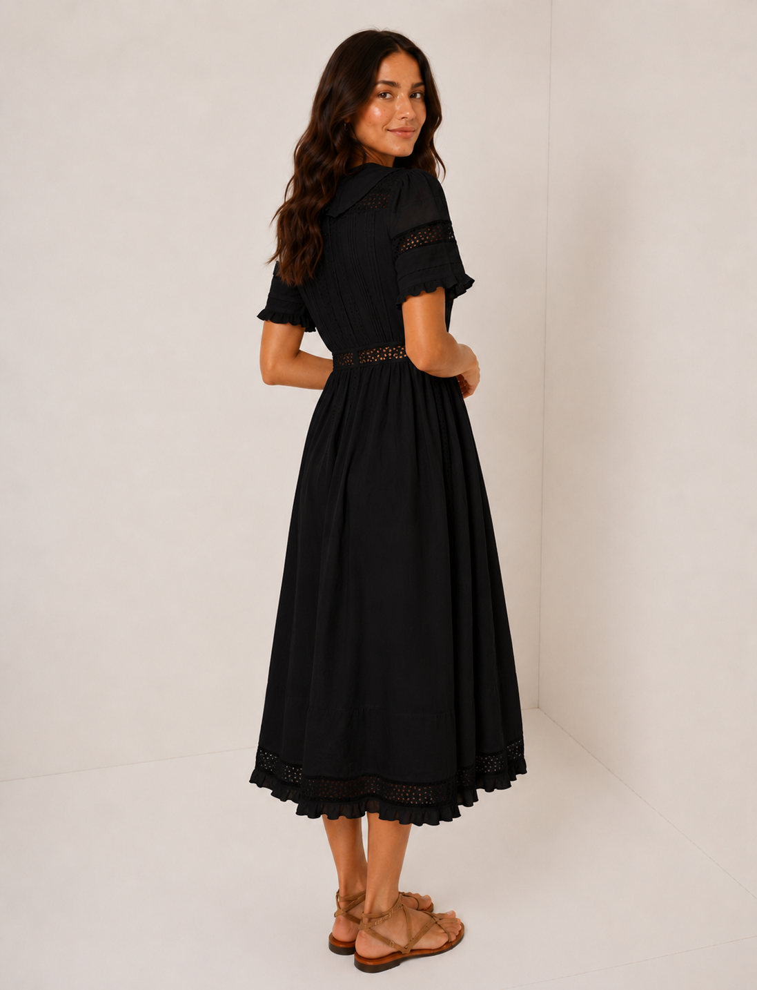 Refined Collar Midi Dress