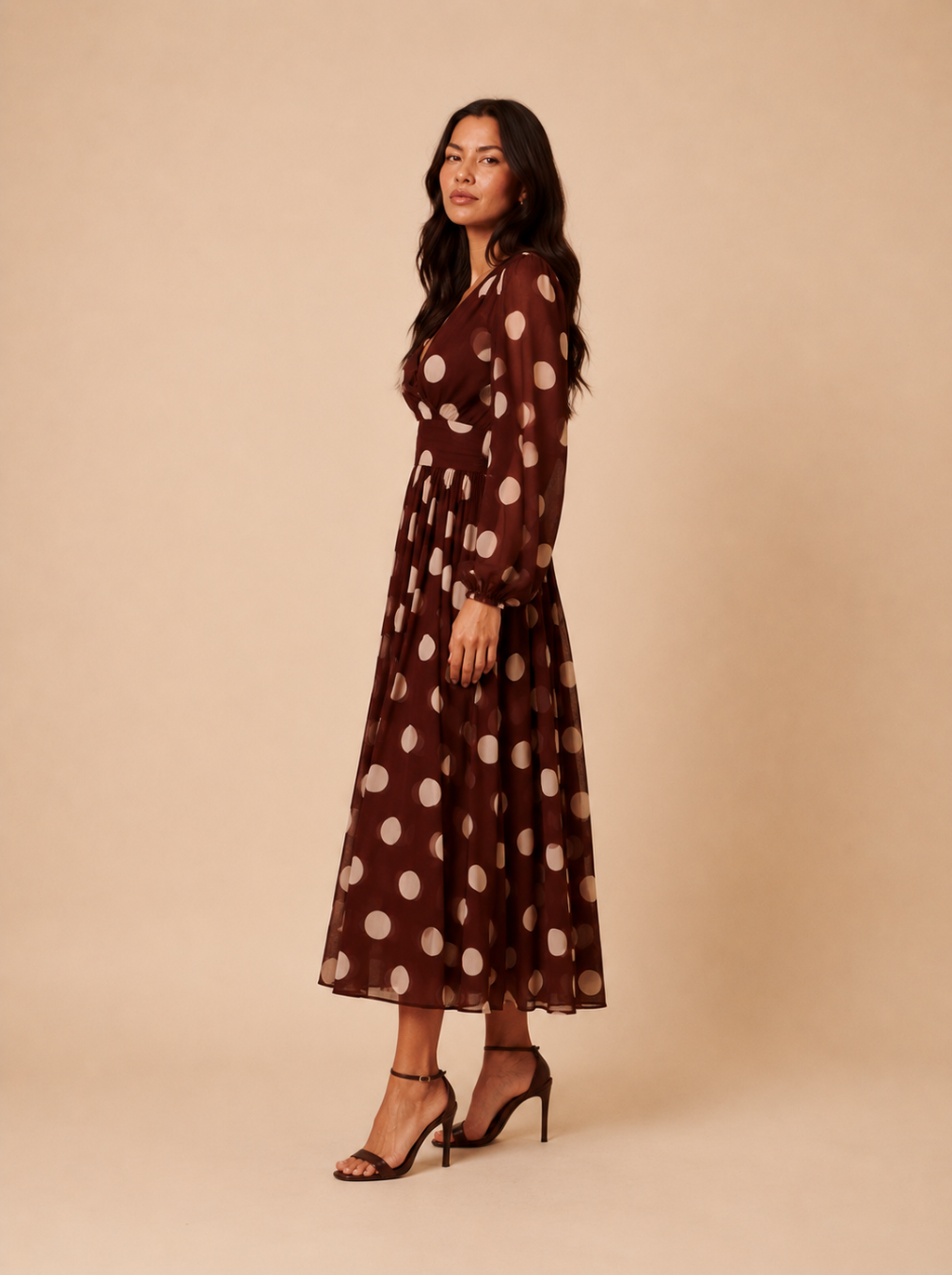 Long Sleeve Polka Dot Dress