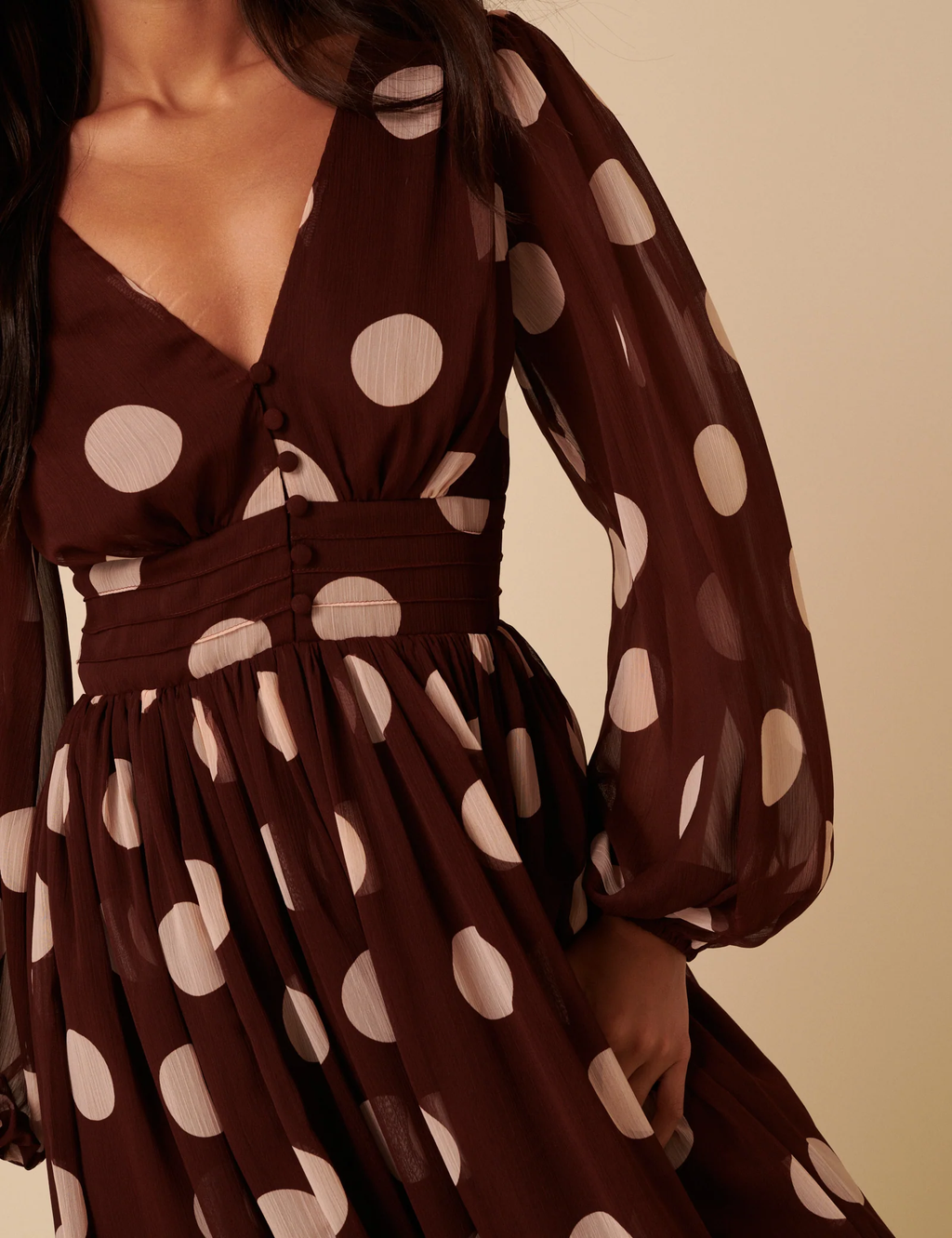 Long Sleeve Polka Dot Dress
