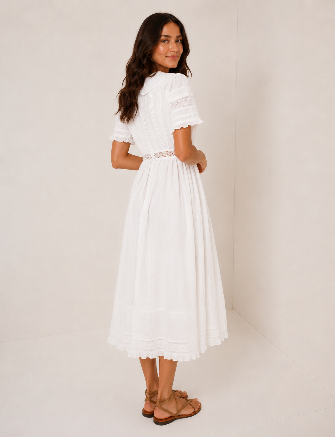 Refined Collar Midi Dress