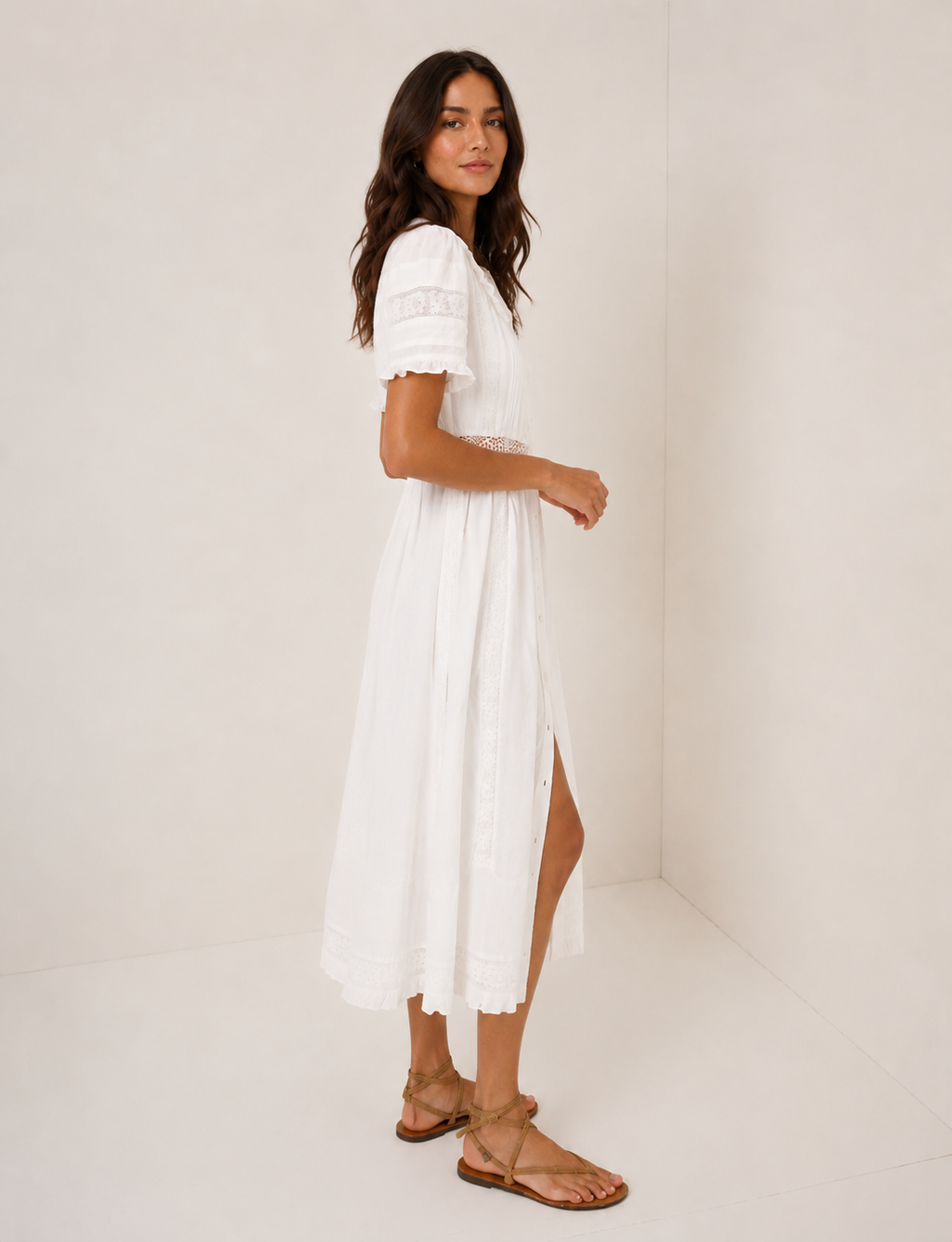 Refined Collar Midi Dress