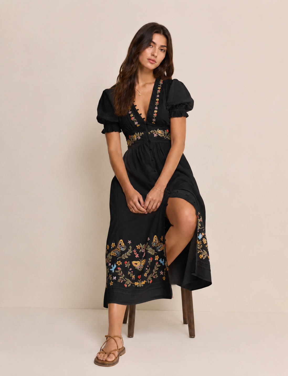 Vintage Inspired Embroidered Dress