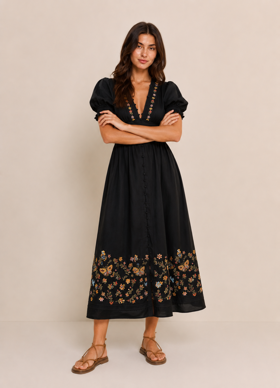 Vintage Inspired Embroidered Dress