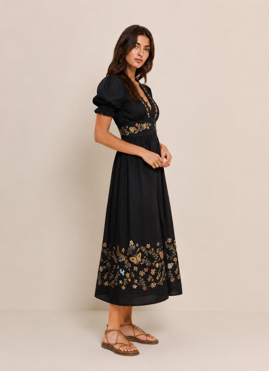 Vintage Inspired Embroidered Dress